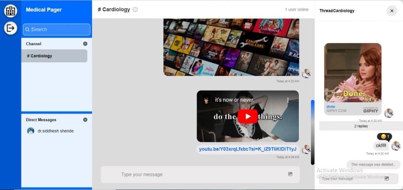 Medical Pager Chat Dashboard